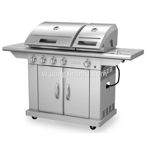 5 đầu đốt bằng thép không gỉ Nature Gas BBQ